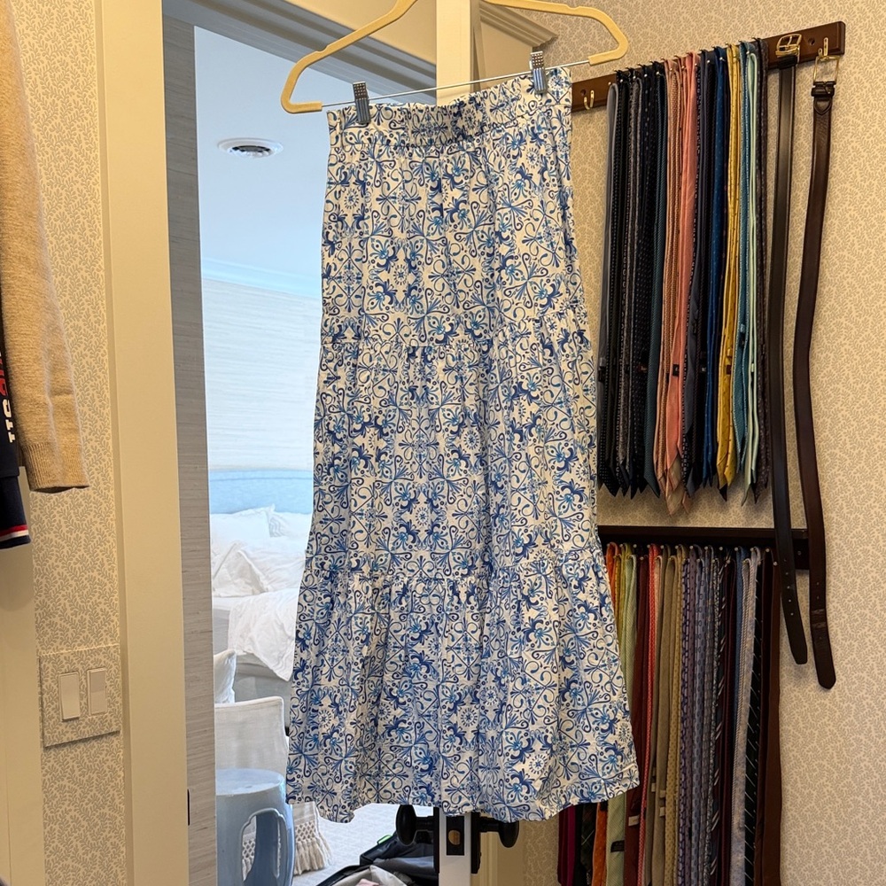 Hill House blue and white maxi skirt S